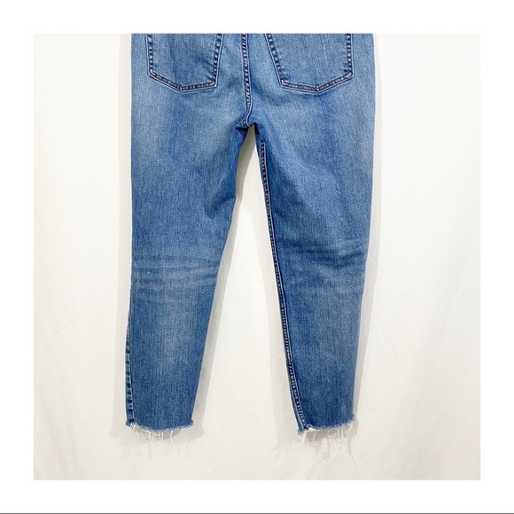 Free People High Rise Straight Crop Fray Leg Denim Jeans - Picture 7 of 11